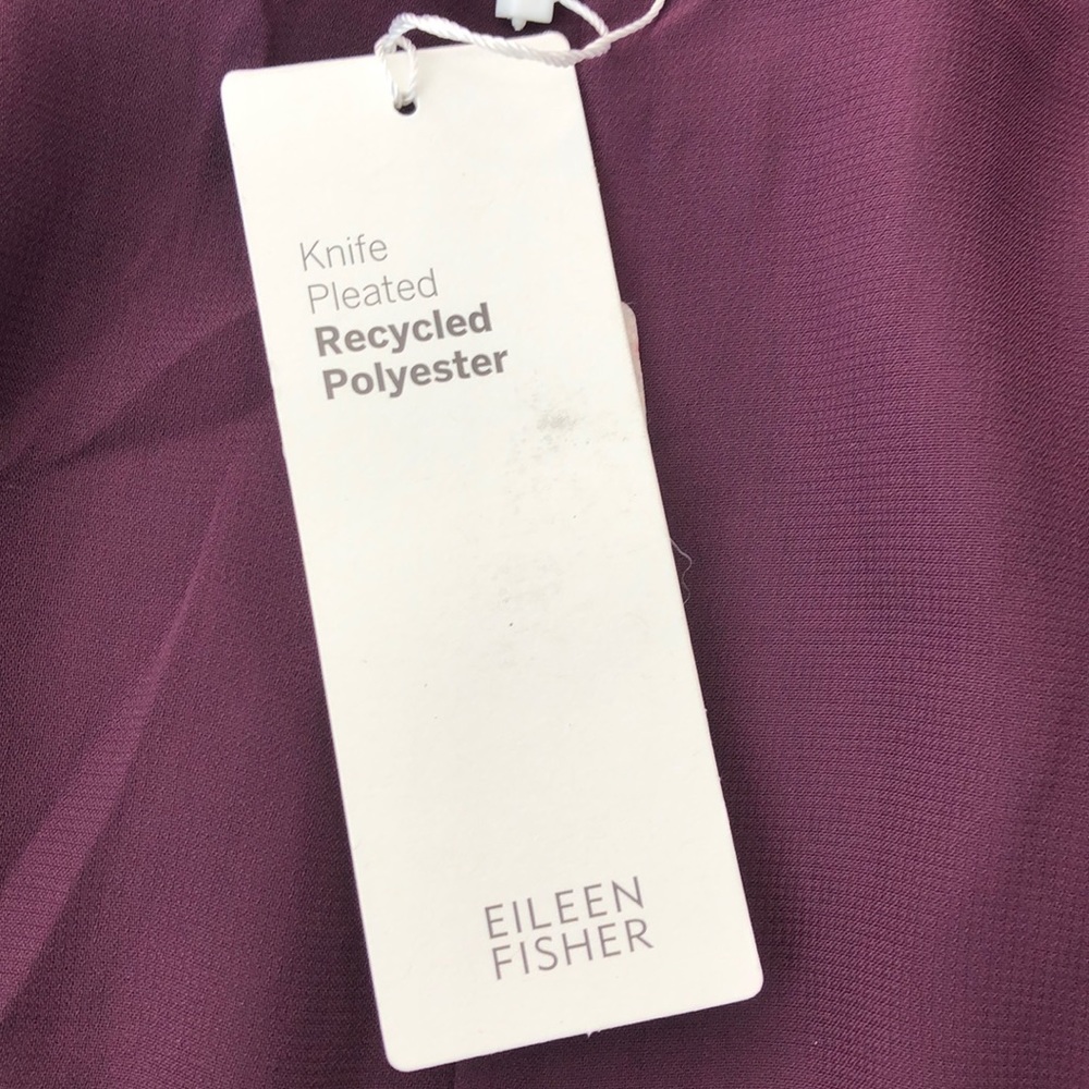 Eileen Fisher Plum Pleated Skirt, NWT Size 14 - Picture 6 of 8